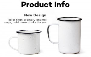 Hight Quality 15 OZ Camp Enamel Mugs with Handle for Outdoor