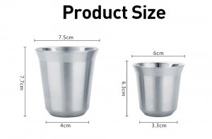 Wholesale 304 Stainless Steel Double Wall Shot Cup Espresso Coffee Tumbler Cups