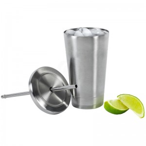 Wholesale Travel Mug Stainless Steel Tumbler Pint Cups With Straw And Lid