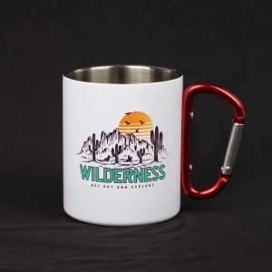 Custom Sublimation Blank Stainless Steel Mug May Carabiner Handle Double Wall