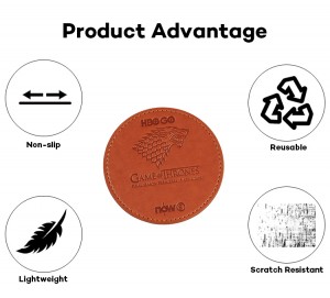 Wholesale Custom Logo Leather Coaster for Bottle