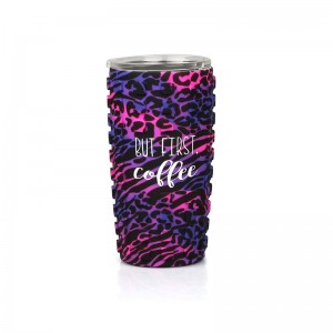 Hot Selling 20oz 3D Square Embossing Silicone Wrapped Stainless Steel Tumbler