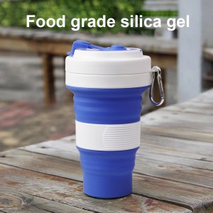 Zložljiva silikonska skodelica za večkratno uporabo brez BPA za potovanja