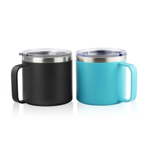 Pogranda BPA Senpaga Duobla Muro 304 Neoksidebla Ŝtalo Vojaĝa Taso por Subĉiela