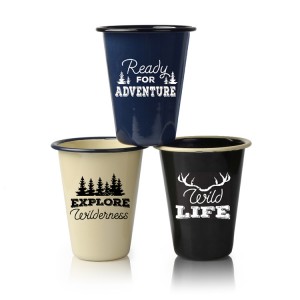Wholesale Enamel Mug V Shape Custom Camping Mugs for Coffee