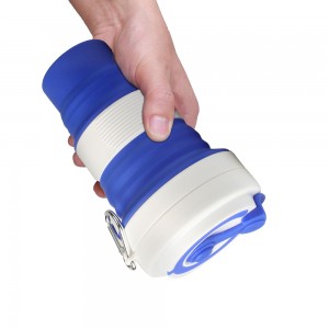 Uudelleenkäytettävä BPA-vapaa kokoontaitettava silikonikuppi matkustamiseen