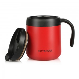 Wholesale Business Double Wall Matte Black Mug With Handle Slide Lid Espresso Modern Travel Mug