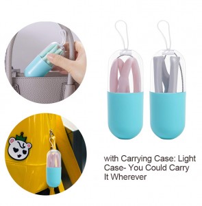 Wholesale Reusable Silicone Collapsible Straw with Cleaning Brush for Home