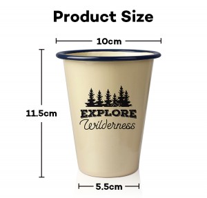 Wholesale Enamel Mug V Shape Custom Camping Mugs for Coffee