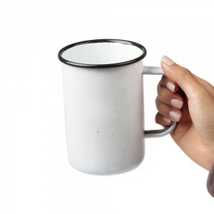 Wholesale 15 OZ Camp Enamel Mugs with Handle for Outdoor