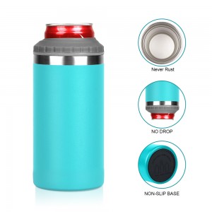 16oz Slim Can holders Sublimation Stainless Steel 4 In 1 Tumbler Can Cooler With Lids