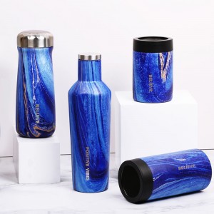Wholesale 16OZ Biyu bango Vacuum Insulated Cooler Bottle Rimin Coozies iya sanyaya bakin.