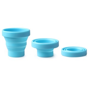 Wholesale Safe Silicone Collapsible Cup with Lid for Coffee