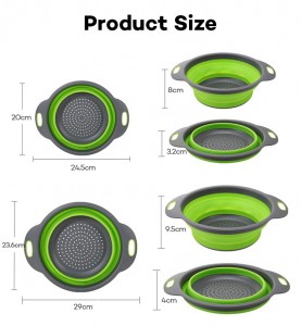 Wholesale Collapsible Colander Colanders Strainers BPA Free Silicone Strainer para sa Kusina