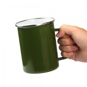 የጅምላ ሽያጭ 15 OZ Enamel Camp Mugs with Handle Camping Mug ለቤት ውጭ