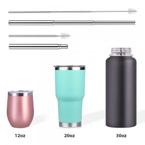 Wholesale Stainless Steel Straw Reusable Metal Telescoping Straw with Aluminium Case for Coffee