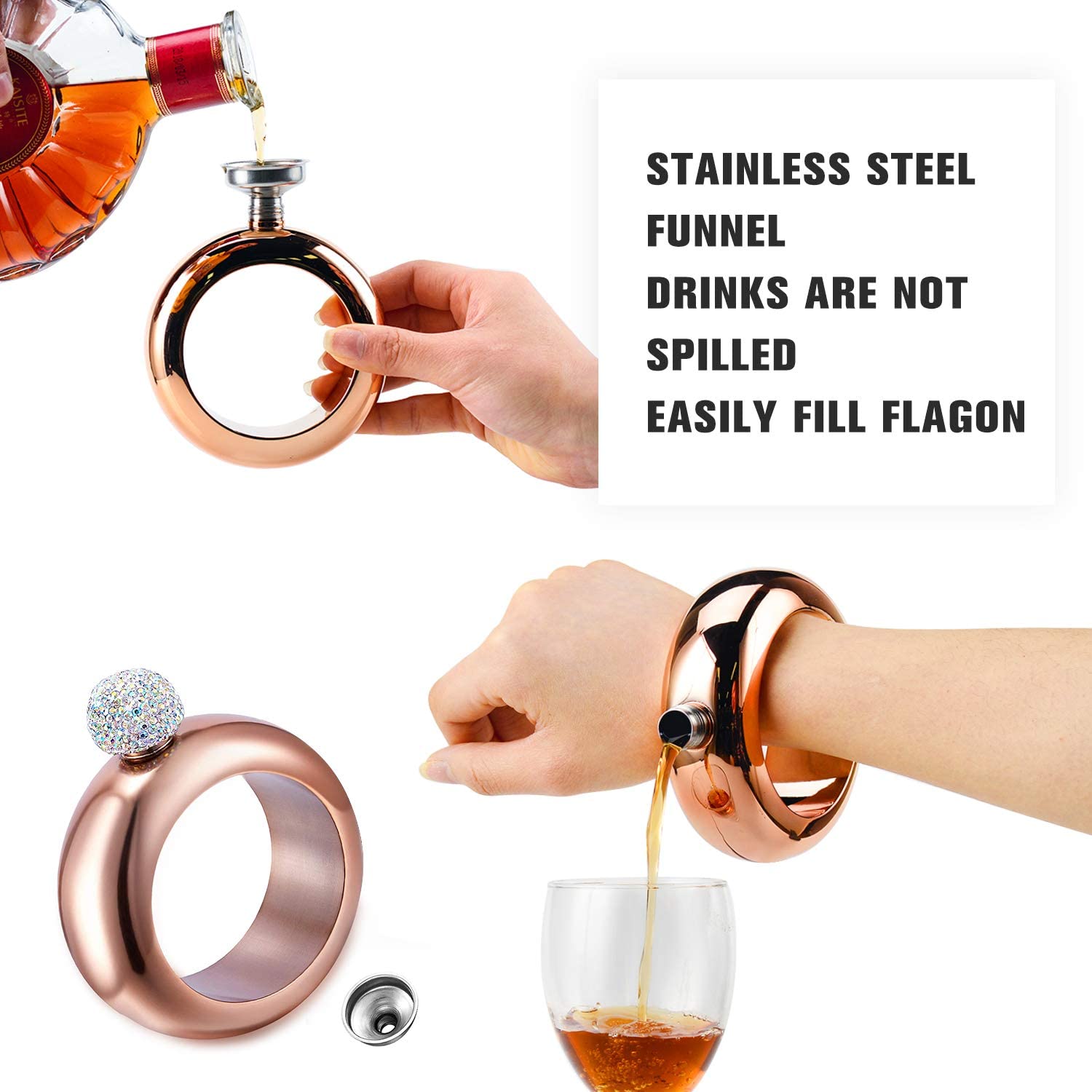 New Design Bracelet Shape Stainless Steel 304 Hip Flask for Wine Drinking -  China Hip Flask and Stainless Steel Flask price | Made-in-China.com