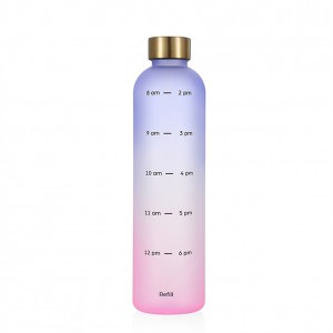 Bottiglie d'acqua in plastica con logo personalizzato Bottiglia d'acqua sportiva con indicatore del tempo