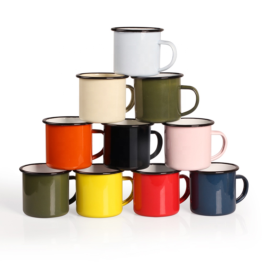 Custom Enamel Ceramic Coffee Mug Bulk Campfire Mugs Colorful Enamel Steel Camping Mug Featured Image