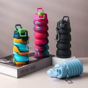 Eco Friendly Green Glass Foldable Cute Folding Water Bottle Portable For Outdoor