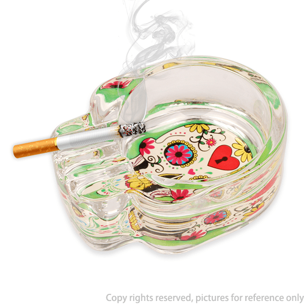 Prepainted Steel Bride Tribe Can Cooler -
 Glow In The Dark Skull Sticker On Bottom Glass Ashtray – WELL