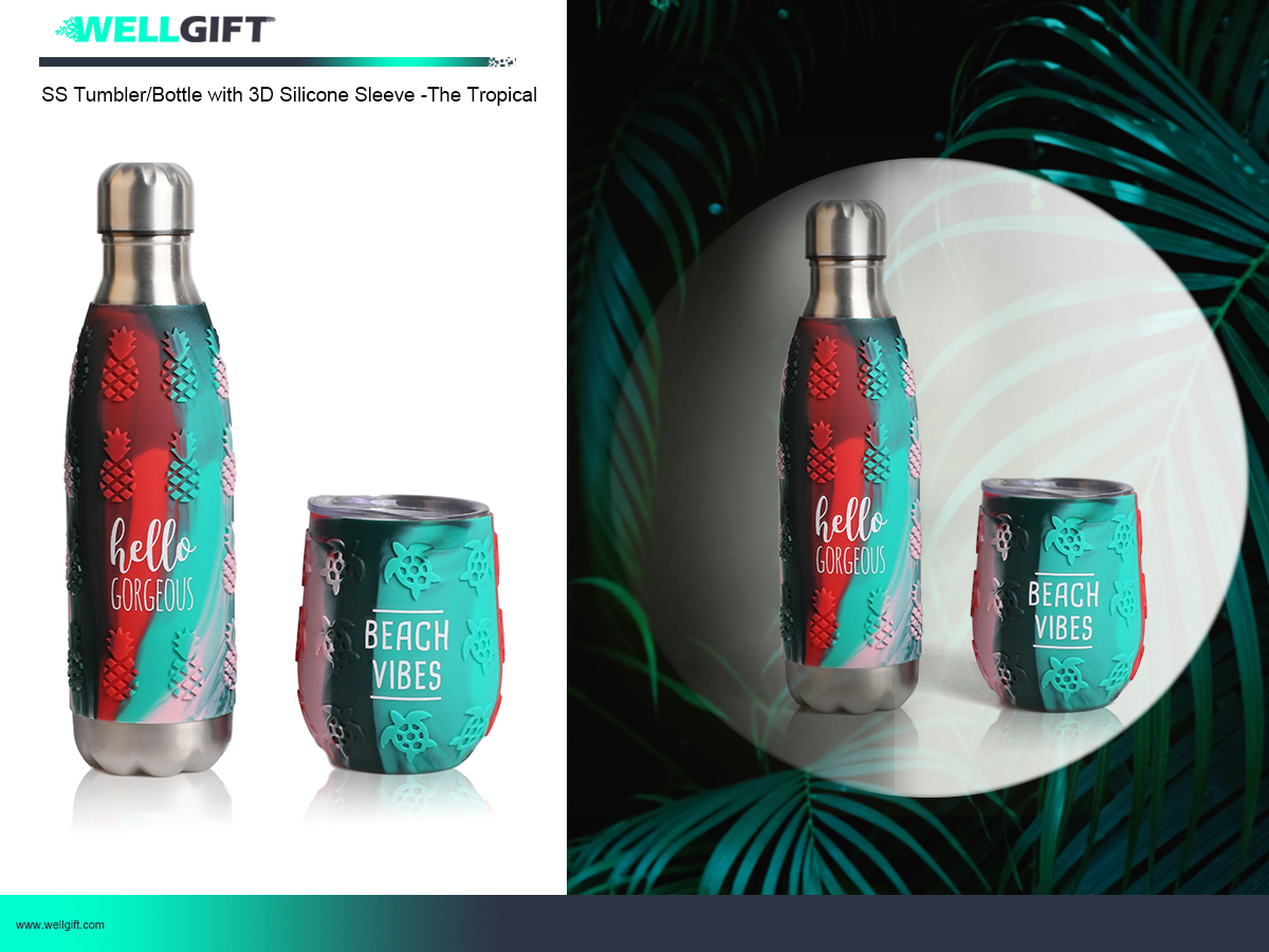 SS Tumbler / Bottle with 3D Silicone Sleeve – The Tropical Featured Image