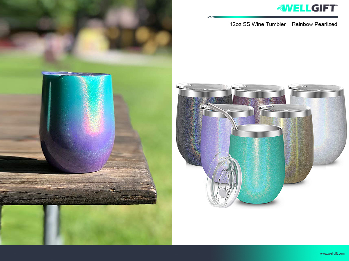 120z SS Wine Tumbler Rainbow Pearlized Featured Image