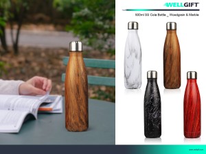 500ml wood grain stainless steel water bottle